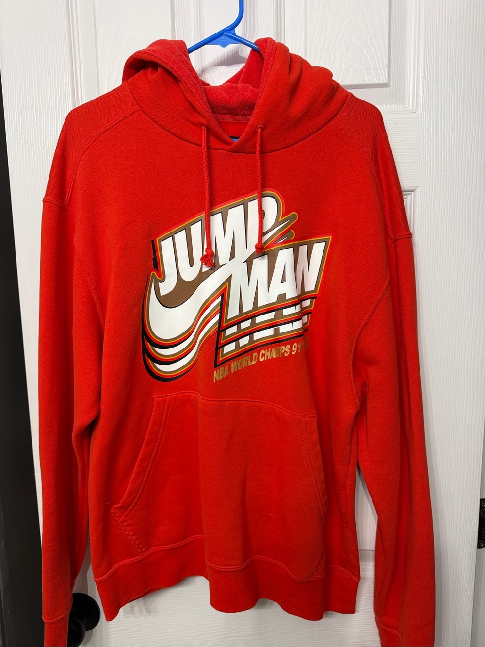 Nike Red Jumpman Graphic Hoodie - Men’s Pullover NWOT Red/Orange in color